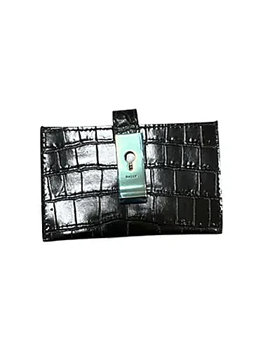Bally Card Holder Croco — נרתיק כרטיסים ליוניסקס, בצבע Black Croco