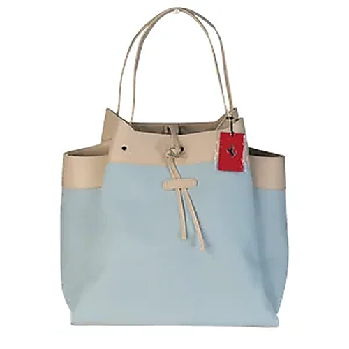 Ferrari Charles Leclerc Large Tote Bag — תיק טוט לנשים, בצבע Blue Canvas
