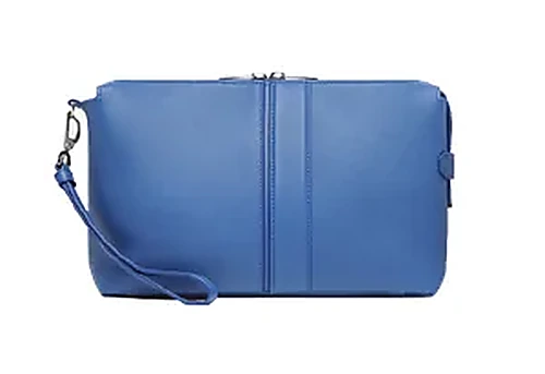 Ferrari Pouch Hammered Leather, Zip — קלאץ׳ לנשים, בצבע Yellow