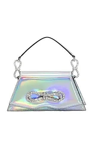 Mach & Mach Samantha Handbag — תיק כתף לנשים, בצבע Silver Iridescent