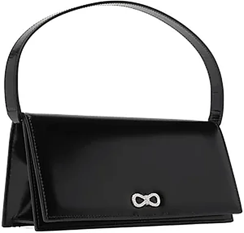 Mach & Mach Baguette Crystal Bow — תיק כתף לנשים, בצבע Black