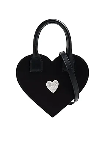 Mach & Mach Heart Shape Bag — תיק כתף לנשים, בצבע Black