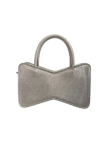 Mach & Mach Bow Shape Sparkly — תיק כתף לנשים, בצבע Silver