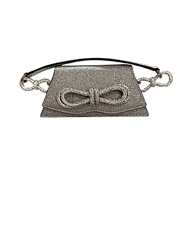 Mach & Mach Samantha Mini Glitter — תיק כתף לנשים, בצבע Silver