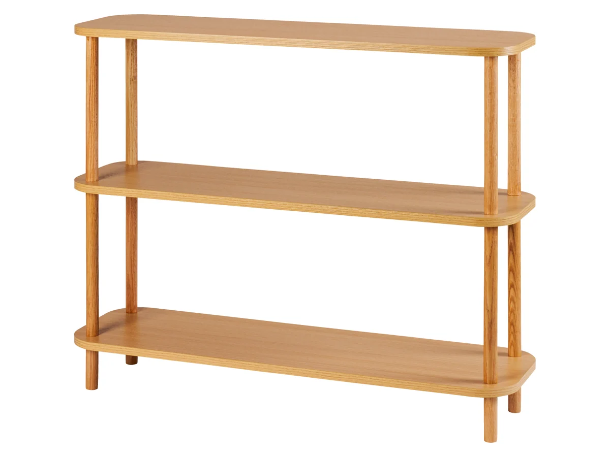 LIVARNO home יחידת מדפים עם פינות מעוגלות — 100×30×80 ס"מ — יחידת מדפים ללבית, בצבע Oak