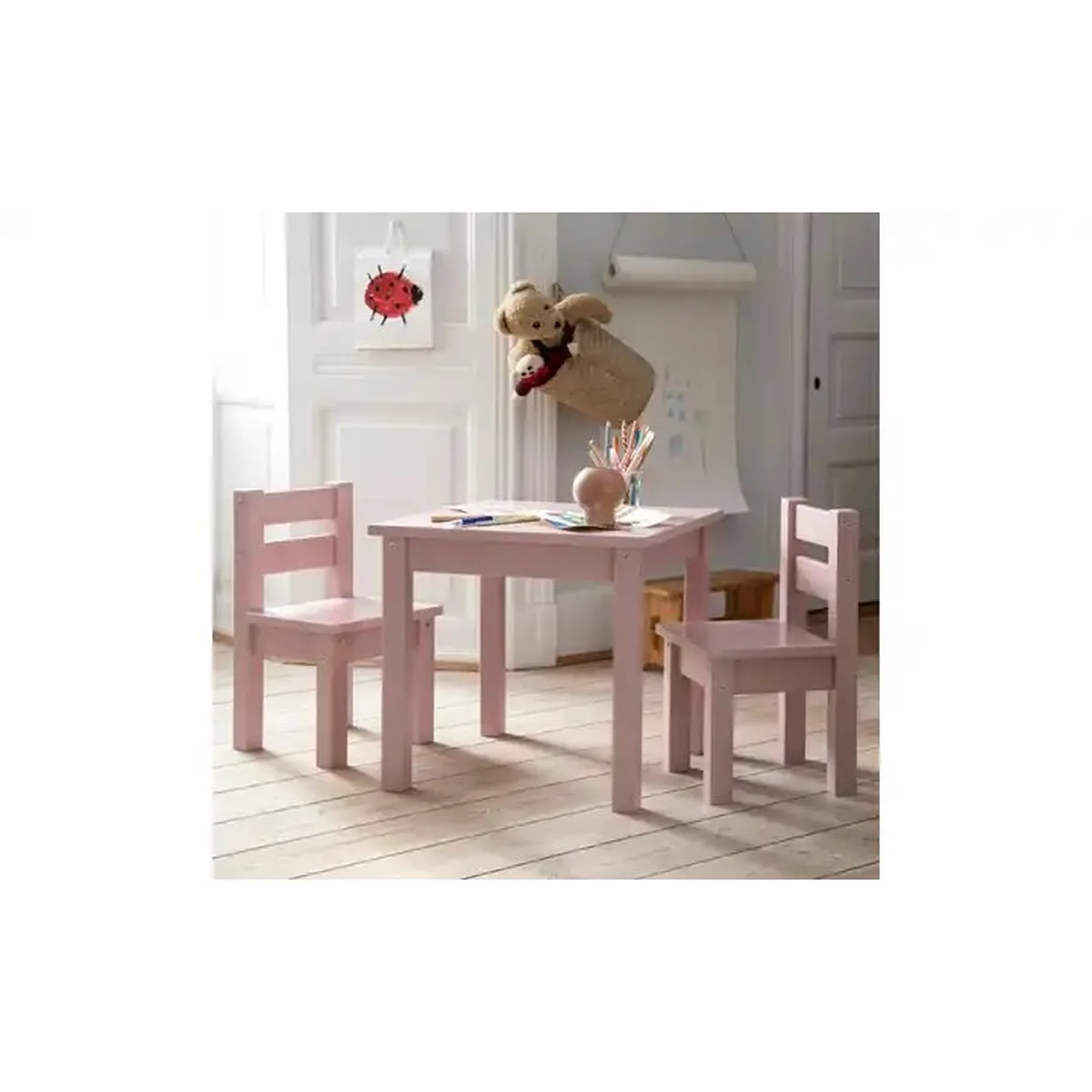 LIVARNO HOME פינת ישיבה לילדים, אורן/MDF, 3 חלקים — סט רהיטים ללבית, בצבע As pictured