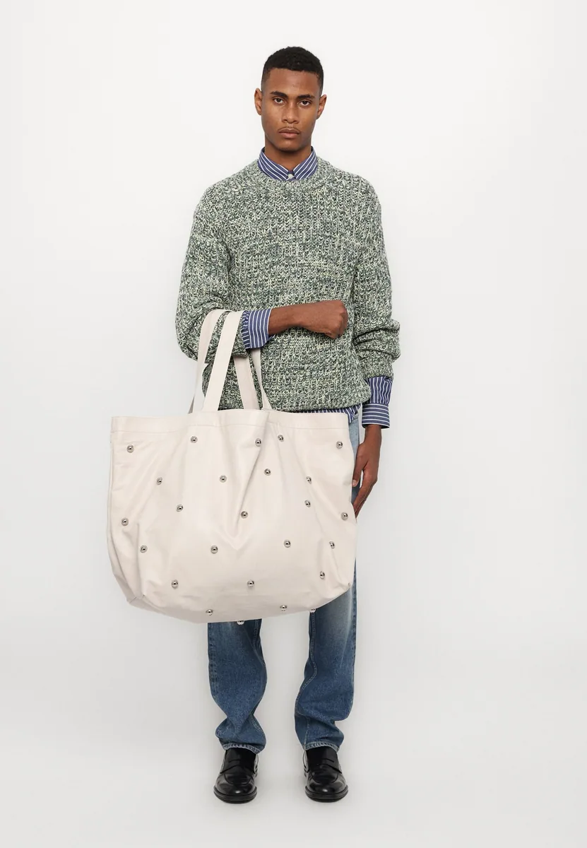 Fiorucci Metal Bubble Studded Maxi Tote — תיק טוט לנשים, בצבע Off_White