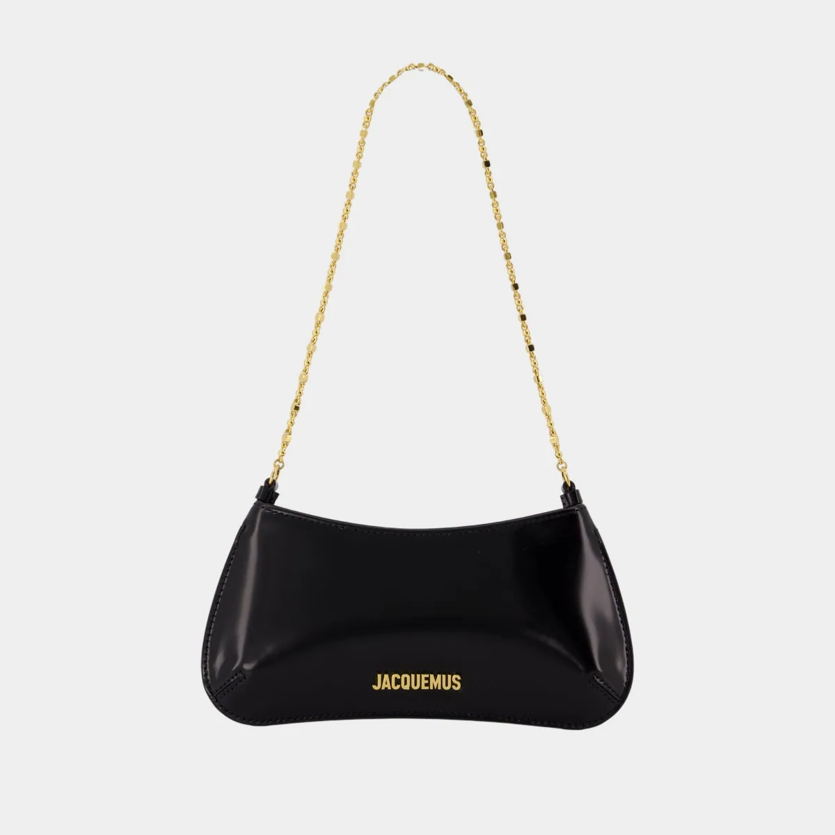 Jacquemus Le Petit Bisou Chaine — תיק כתף לנשים, בצבע Black / Gold