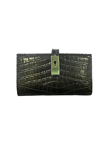 Bally Wallet Croco Fold בצבע Black Croco