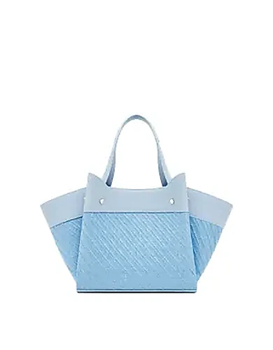 Ferrari Shopping Bag Raffia & Leather Large בצבע Blue