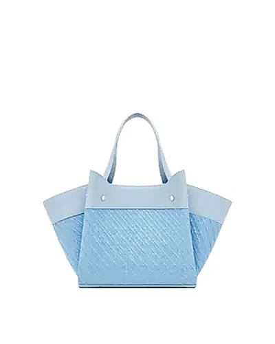 Ferrari Shopping Bag Raffia & Leather בצבע Blue