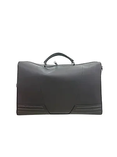 Ferrari Travel Bag Hammered Leather בצבע Dark Brown