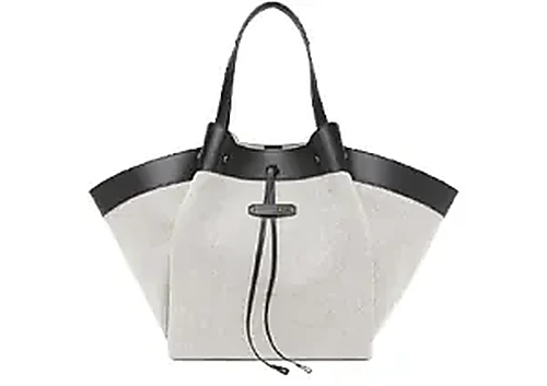 Ferrari Tote Canvas E Pelle בצבע Black