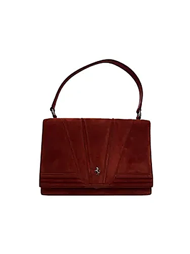 Ferrari GT Purse Suede Leather בצבע Red