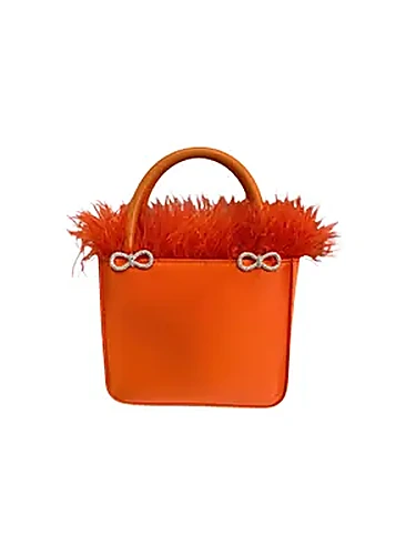 Mach & Mach Feather Trimmed בצבע Orange