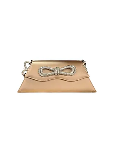 Mach & Mach Samantha Medium Bow בצבע Beige