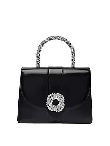 Mach & Mach Galaxy Handbag בצבע Black Leather