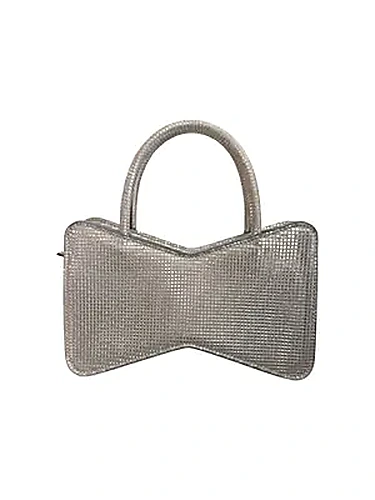 Mach & Mach Bow Shape Sparkly בצבע Silver