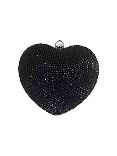 Mach & Mach Crystal Heart Suede בצבע Black